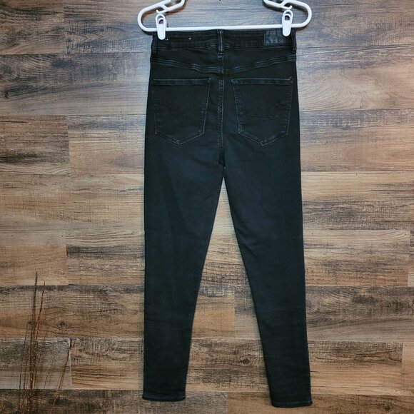 American Eagle Jeans 6 R Jegging Highest Rise Next Level Stretch Black Wash - Picture 2 of 12